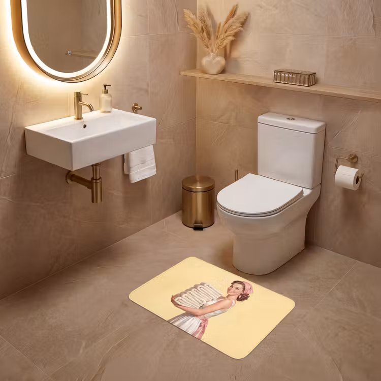 WC Mat - Handdoeken - Vrouw - Jurk - Roze — 4