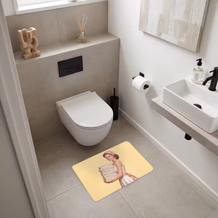 WC Mat - Handdoeken - Vrouw - Jurk - Roze — 6