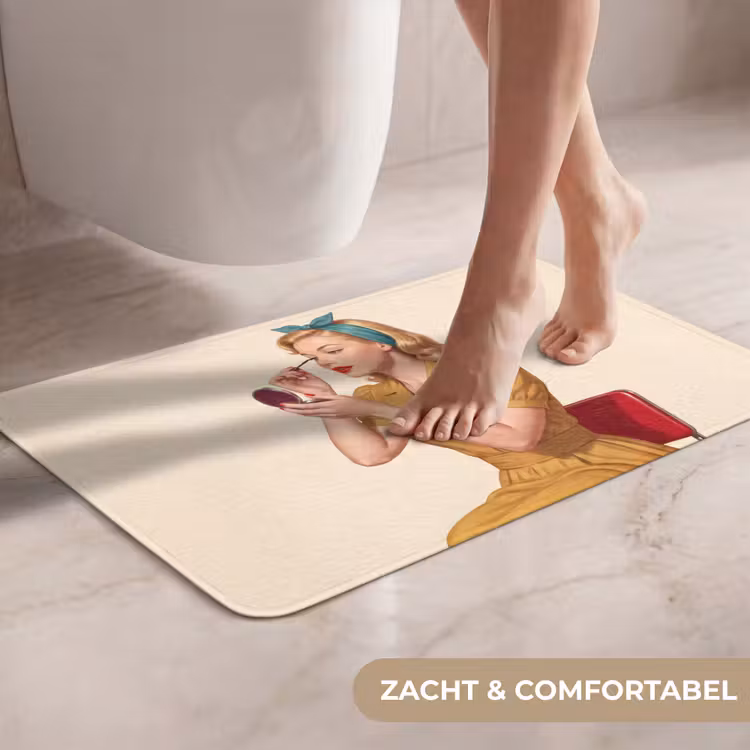 WC Mat - Illustratie - Mascara - Vrouw - Geel — 7