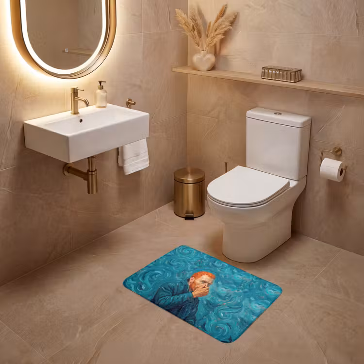 WC Mat - Portret - Klassiek - Blauw — 4