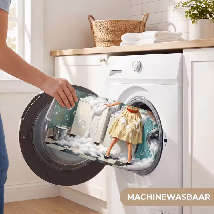 WC Mat - Retro - Blauw - Vrouw — 5