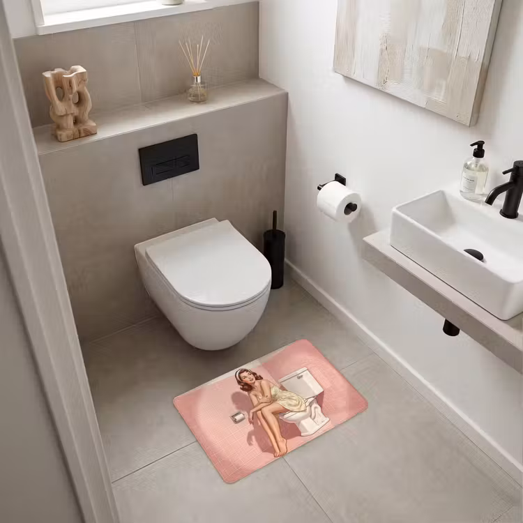 WC Mat - Roze - Retro - Vrouw — 6
