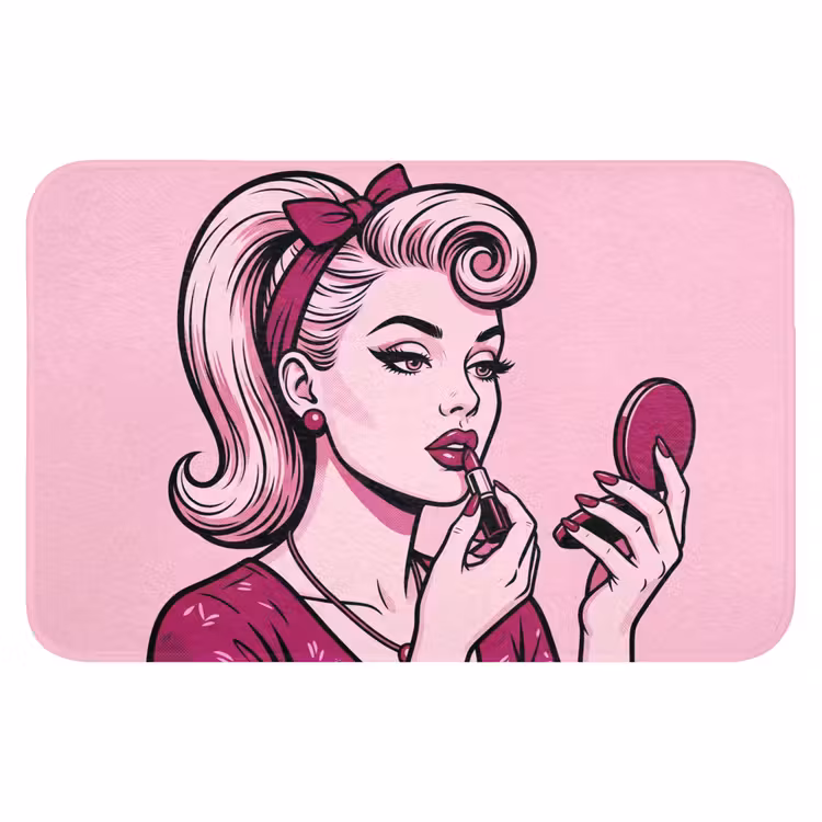 WC Mat - Vintage - Vrouw - Roze — 1