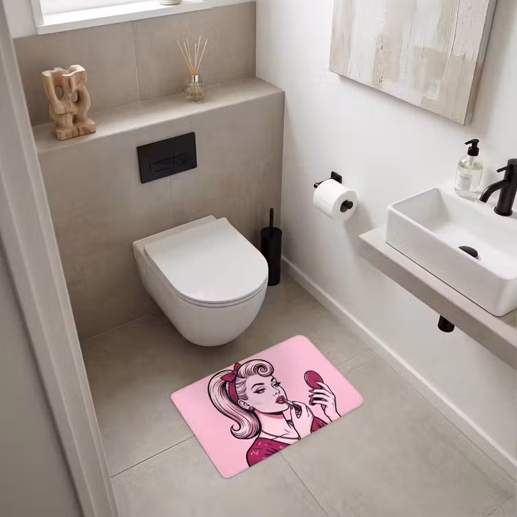 WC Mat - Vintage - Vrouw - Roze — 6