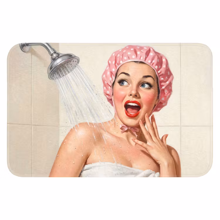 WC Mat - Vrouw - Douche - Roze — 1