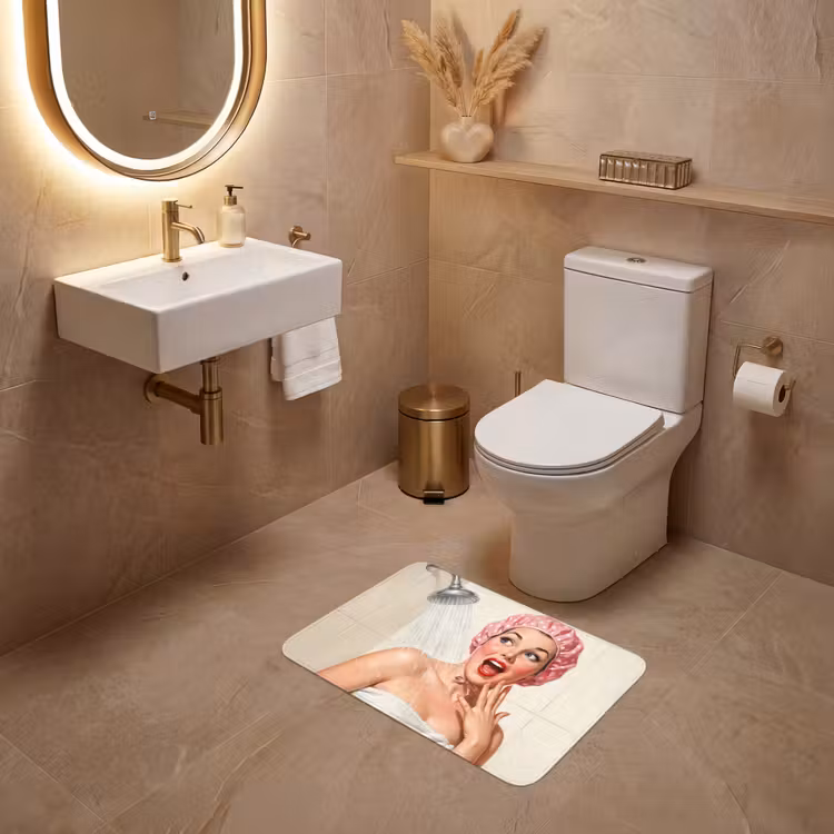 WC Mat - Vrouw - Douche - Roze — 4