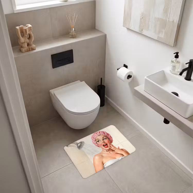 WC Mat - Vrouw - Douche - Roze — 6