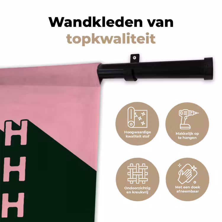 Wandkleed - Tekst - Grafisch - Groen - Schaduw — 3