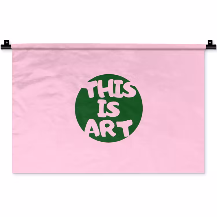 Wandkleed - This is art - Tekst - Cirkel - Groen — 1