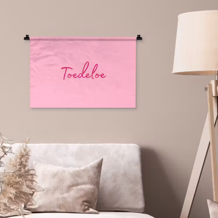 Wandkleed - Toedeloe - Roze - Minimalistisch — 2