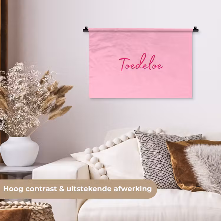 Wandkleed - Toedeloe - Roze - Minimalistisch — 4