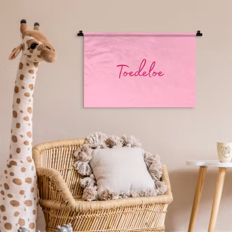 Wandkleed - Toedeloe - Roze - Minimalistisch — 5