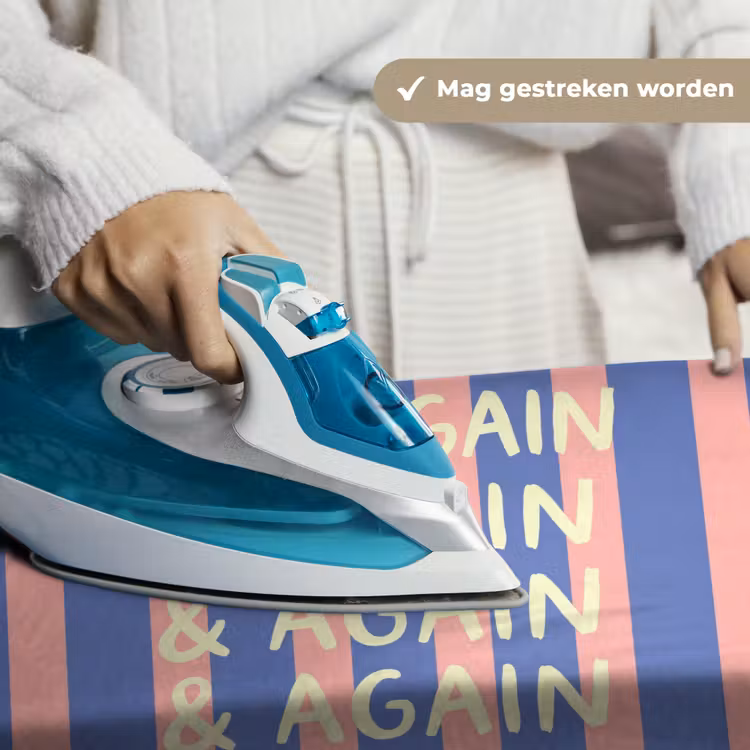 Wandkleed - Try again - Strepen - Roze - Verticaal - Blauw — 6