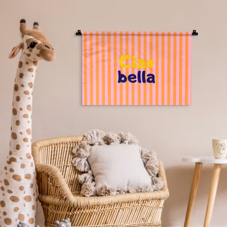 Wandkleed - Verticaal - Strepen - Oranje - Ciao bella — 5