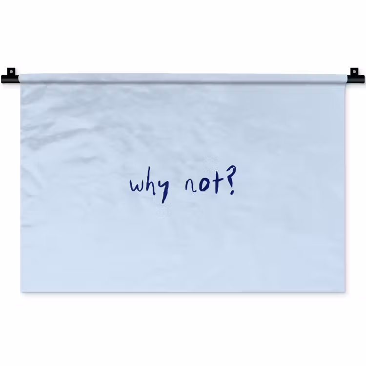 Wandkleed - Why not - Blauw - Donker blauw - Quote — 1