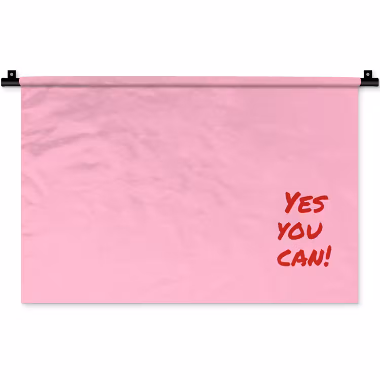 Wandkleed - Yes you can do it - Rood - Roze — 1