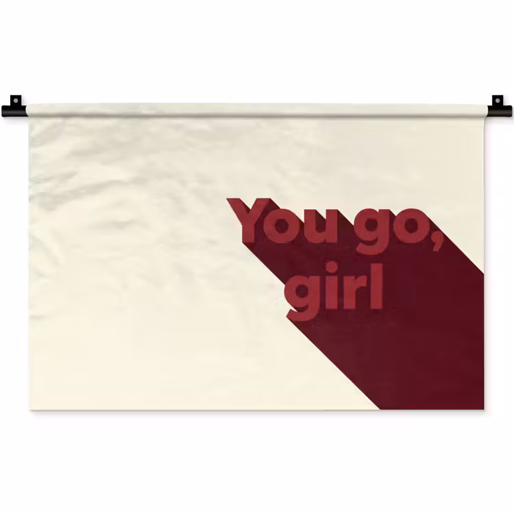 Wandkleed - you go girl - 3D - Rood — 1