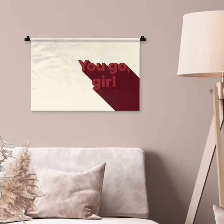 Wandkleed - you go girl - 3D - Rood — 2