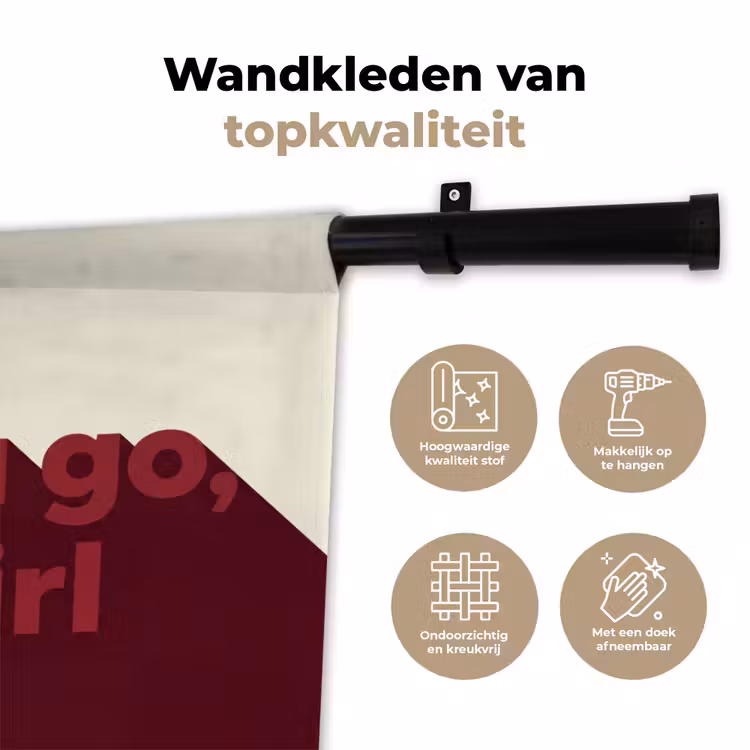 Wandkleed - you go girl - 3D - Rood — 3