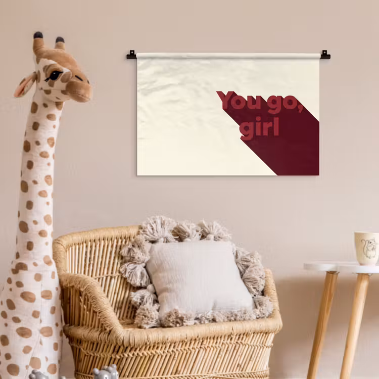 Wandkleed - you go girl - 3D - Rood — 5