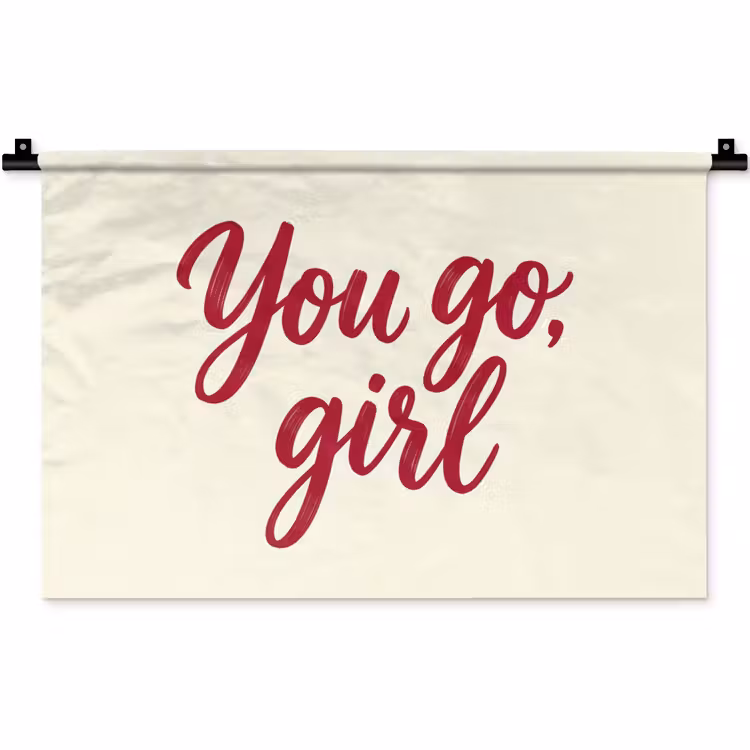Wandkleed - you go girl - Rood - Wit — 1