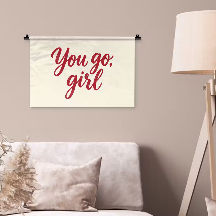 Wandkleed - you go girl - Rood - Wit — 2