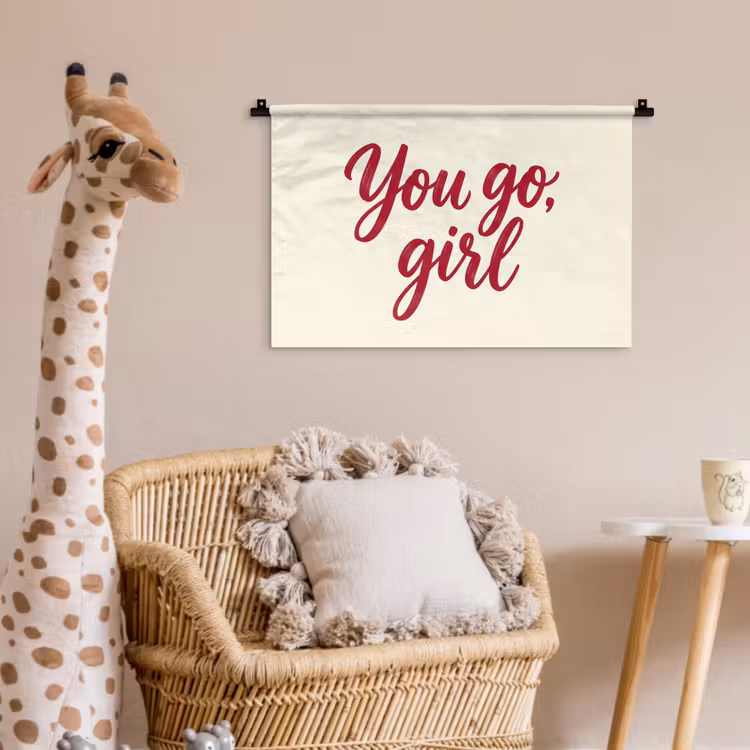 Wandkleed - you go girl - Rood - Wit — 5