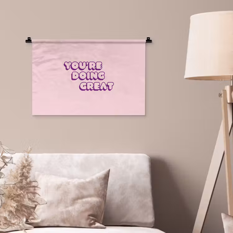 Wandkleed - You're doing great - Roze - Bubble letters — 2