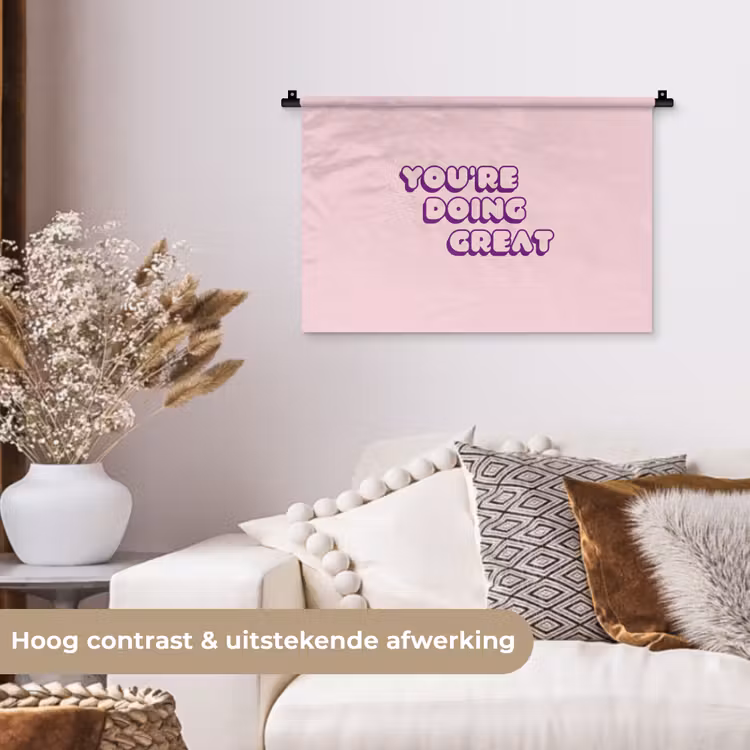 Wandkleed - You're doing great - Roze - Bubble letters — 4