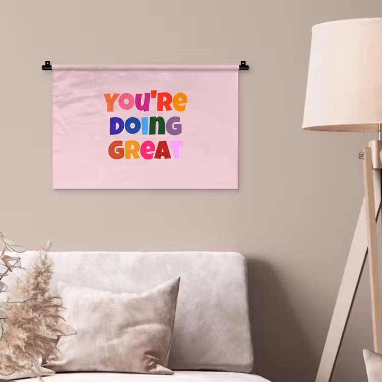 Wandkleed - You're doing great - Roze - Kleurrijk — 2