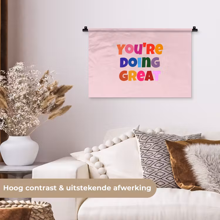 Wandkleed - You're doing great - Roze - Kleurrijk — 4