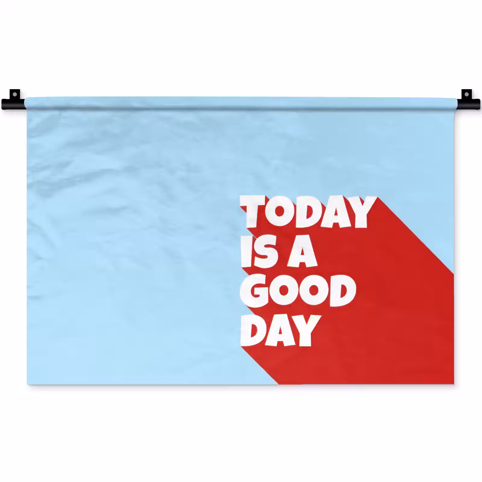 Wandkleed - Today is a good day - Rood - lichtblauw — 1