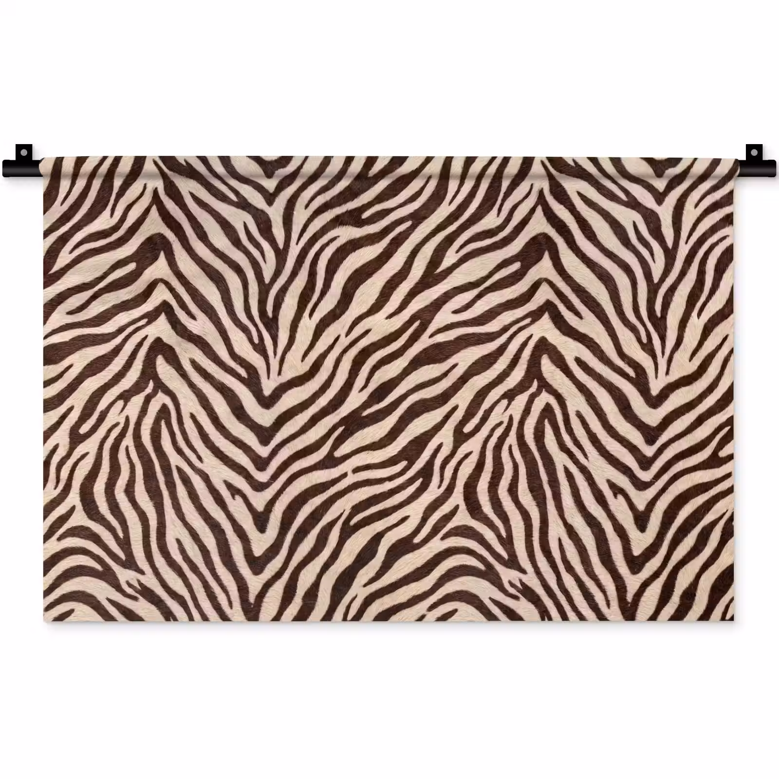 Wandkleed - Zebra - Strepen - Bruin — 1