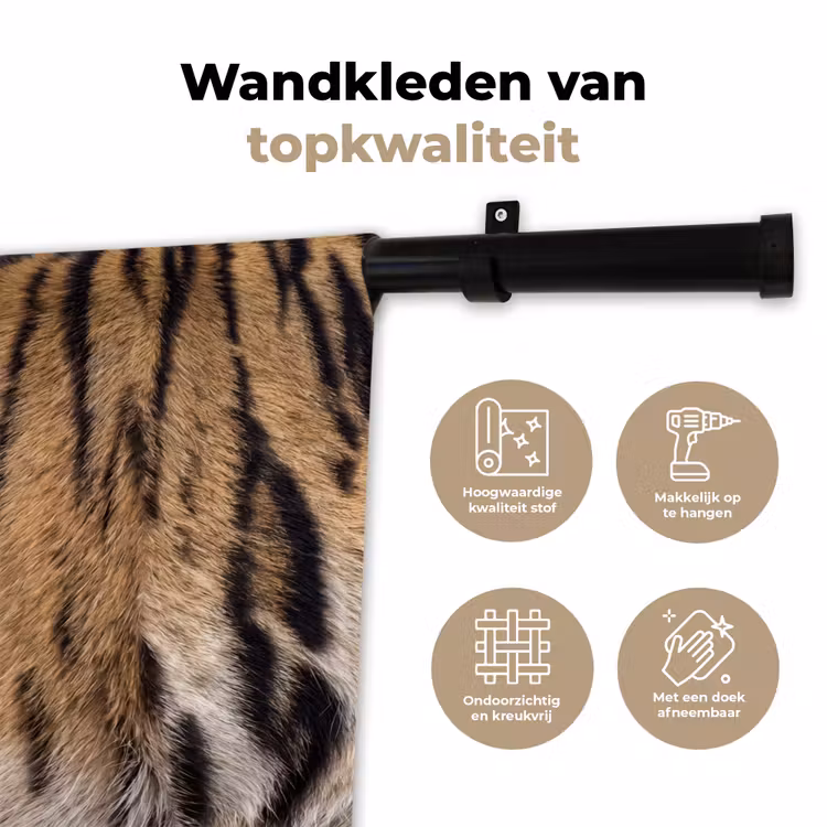 Wandkleed - Tijgervacht - Klassiek - Zwart — 3