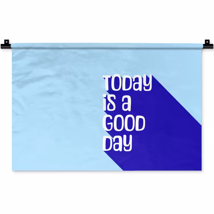 Wandkleed - Today is a good day - Blauw - Schaduw — 1
