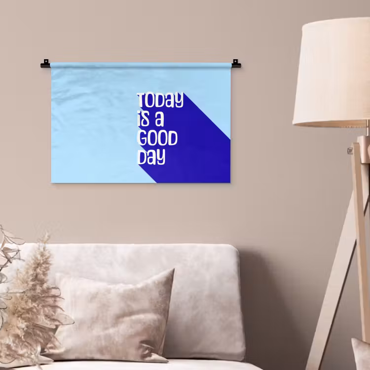 Wandkleed - Today is a good day - Blauw - Schaduw — 2