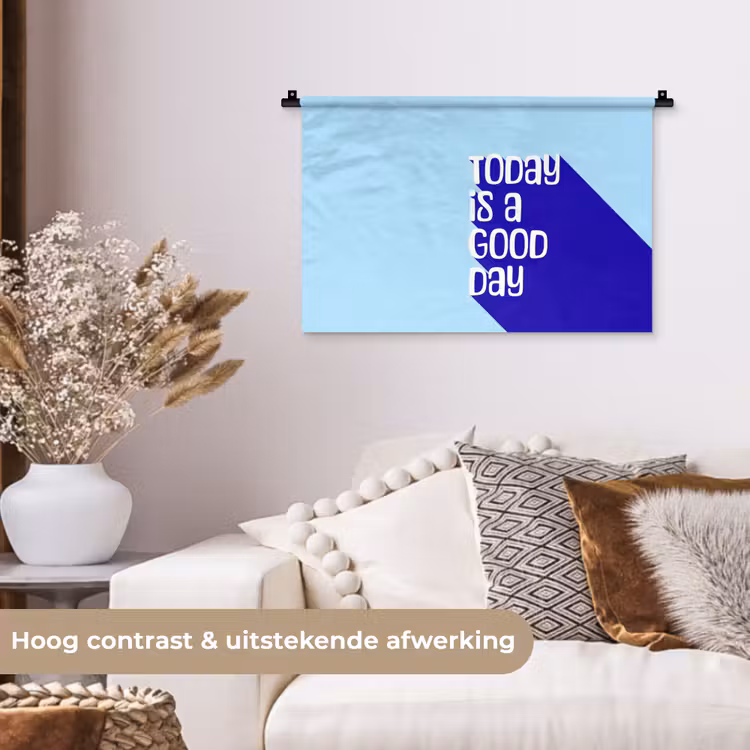 Wandkleed - Today is a good day - Blauw - Schaduw — 4
