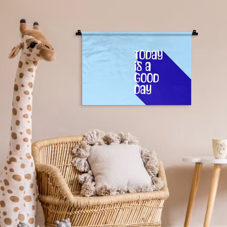 Wandkleed - Today is a good day - Blauw - Schaduw — 5