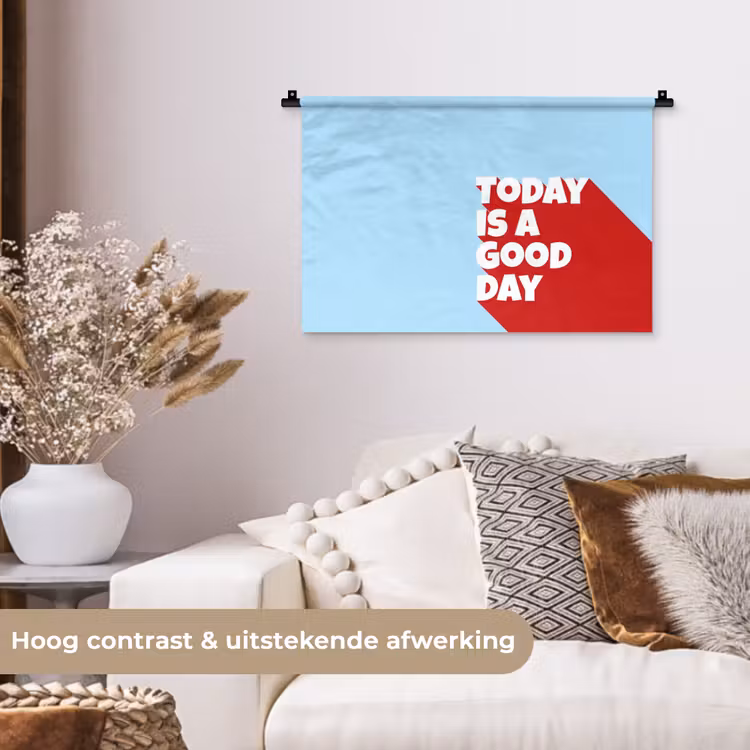 Wandkleed - Today is a good day - Rood - lichtblauw — 4