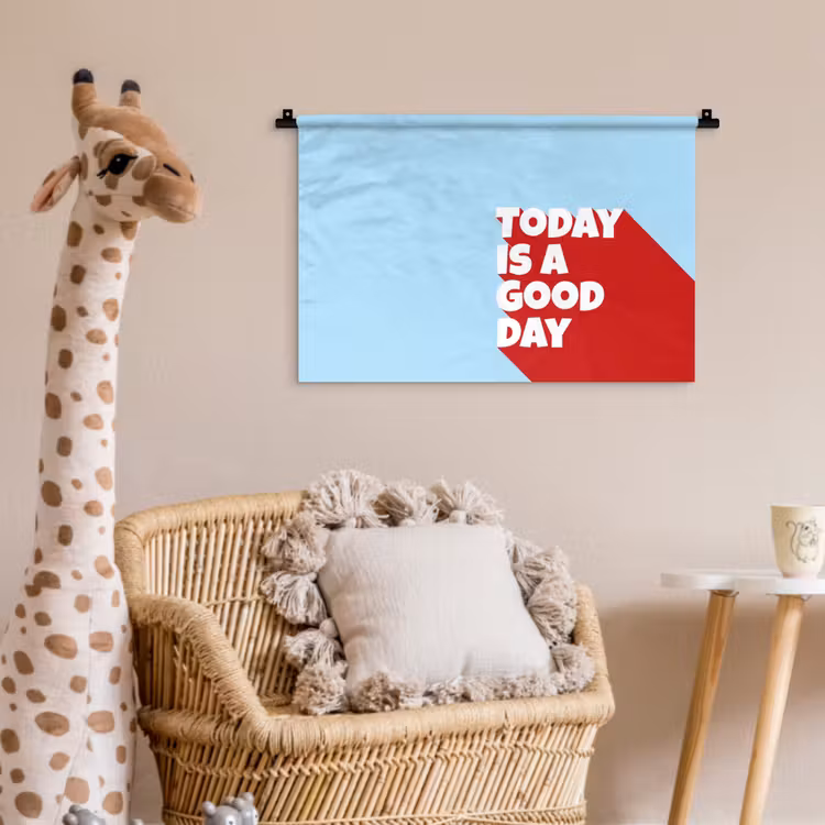 Wandkleed - Today is a good day - Rood - lichtblauw — 5