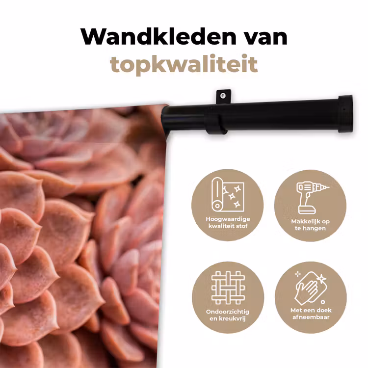 Wandkleed - Vetplant - Organisch - Roze — 3