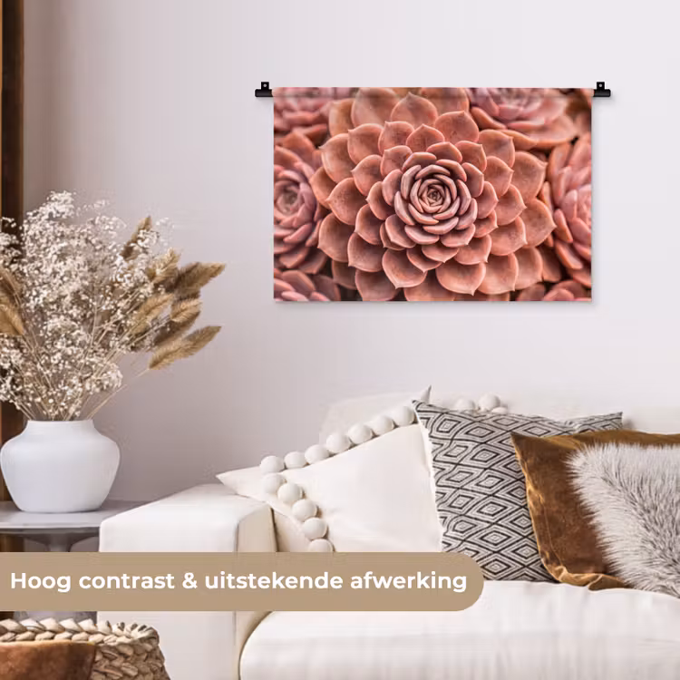 Wandkleed - Vetplant - Organisch - Roze — 4