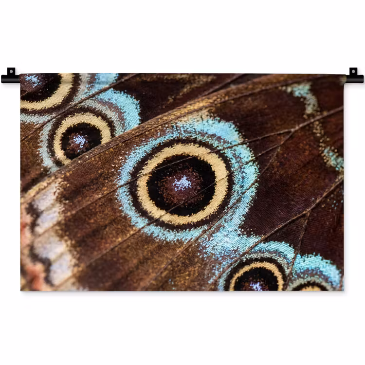 Wandkleed - Vleugels - Vlinder - Blauw — 1