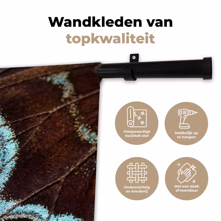 Wandkleed - Vleugels - Vlinder - Blauw — 3