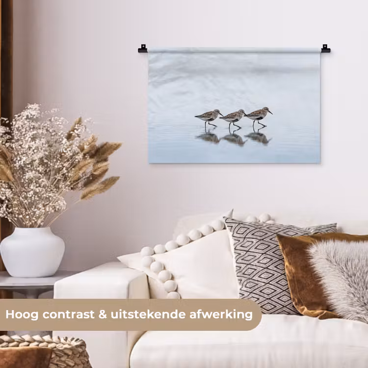 Wandkleed - Vogels - Water - Grijs — 4