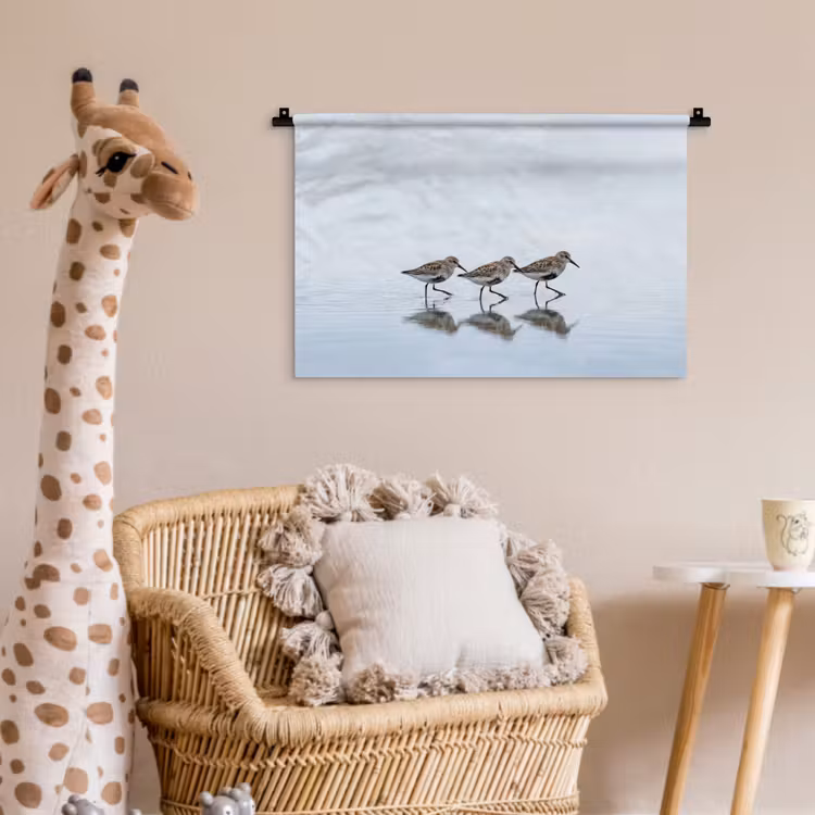 Wandkleed - Vogels - Water - Grijs — 5