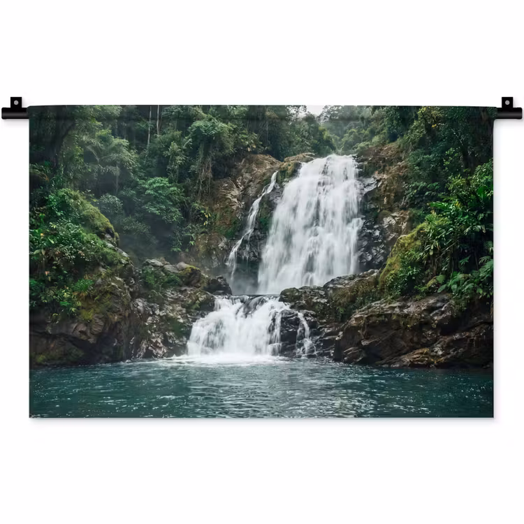 Wandkleed - Waterval - Bos - Natuur - Groen — 1