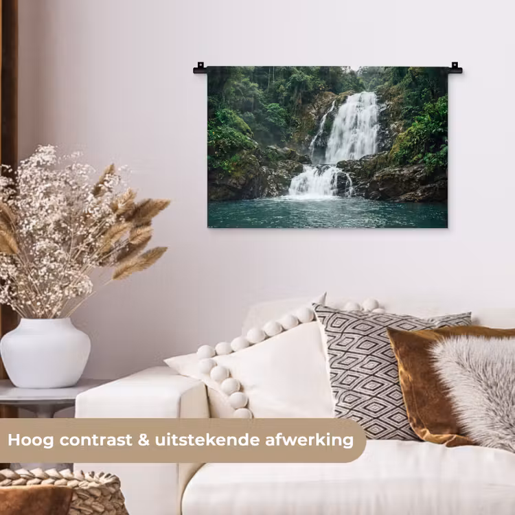 Wandkleed - Waterval - Bos - Natuur - Groen — 4