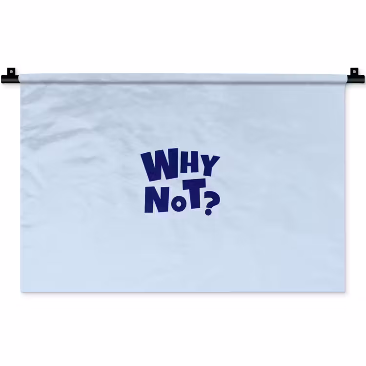 Wandkleed - Why not - Blauw - Licht blauw - Quote — 1