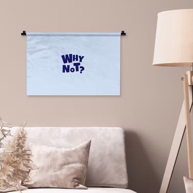 Wandkleed - Why not - Blauw - Licht blauw - Quote — 2